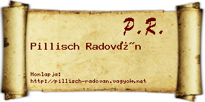 Pillisch Radován névjegykártya
